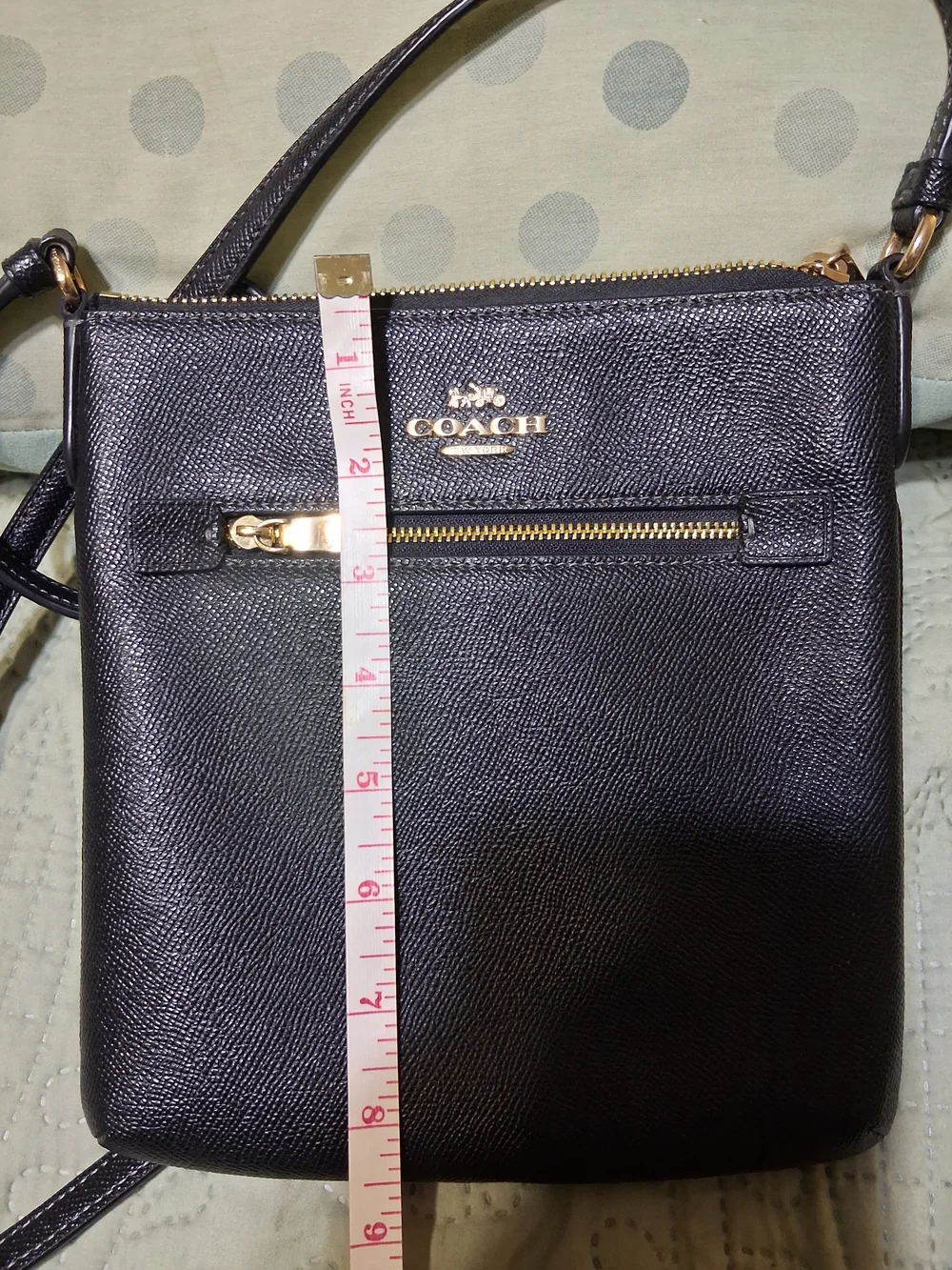 COACH Black Crossbody Bag with Front Zip Pocket - Picture 8 of 9